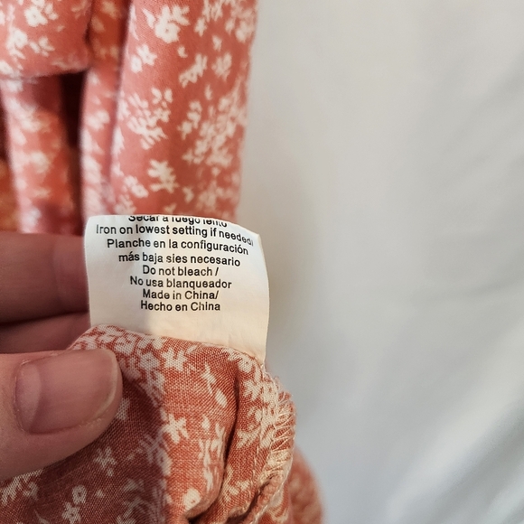 Pink Rose White Ditzy Floral Womens Sleep Dress Size XL Cozy Pajamas Housecoat - Picture 5 of 9